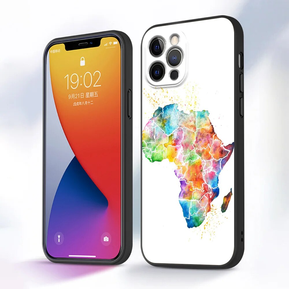 Coque-de-t-l-phone-en-silicone-pour-iPhone-coque-peinte-carte-de-l-Afrique-g