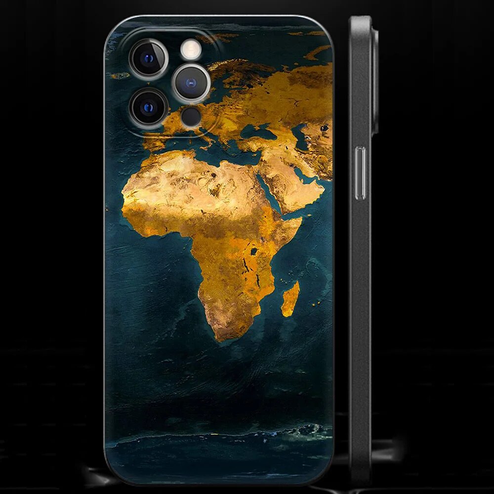 Coque-de-t-l-phone-en-silicone-pour-iPhone-coque-peinte-carte-de-l-Afrique-g