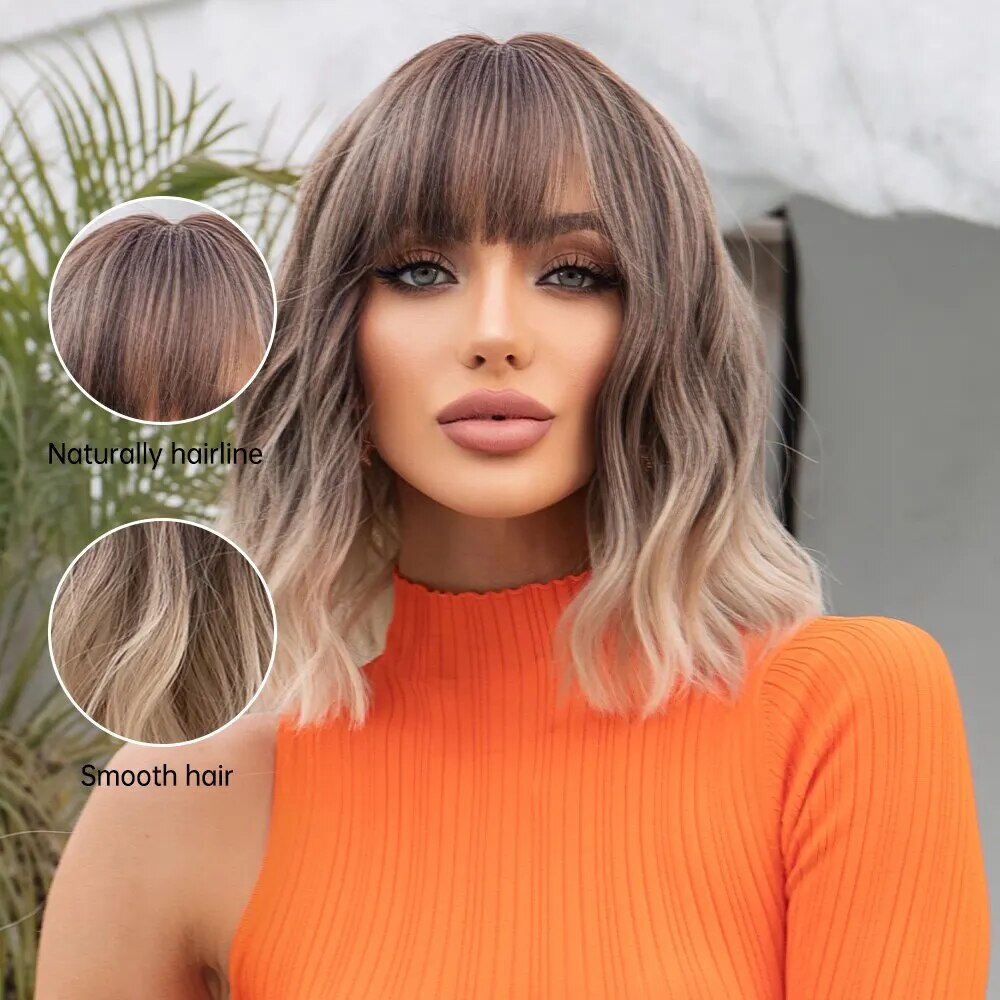 Perruque-Bob-Synth-tique-Courte-Ondul-e-avec-Frange-pour-Femme-Cheveux-Naturels-Racines-Fonc-es