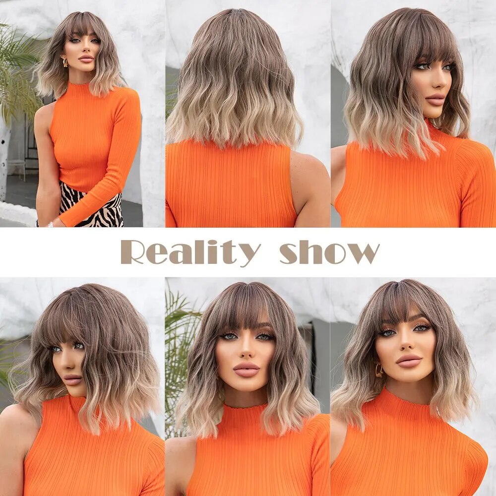 Perruque-Bob-Synth-tique-Courte-Ondul-e-avec-Frange-pour-Femme-Cheveux-Naturels-Racines-Fonc-es