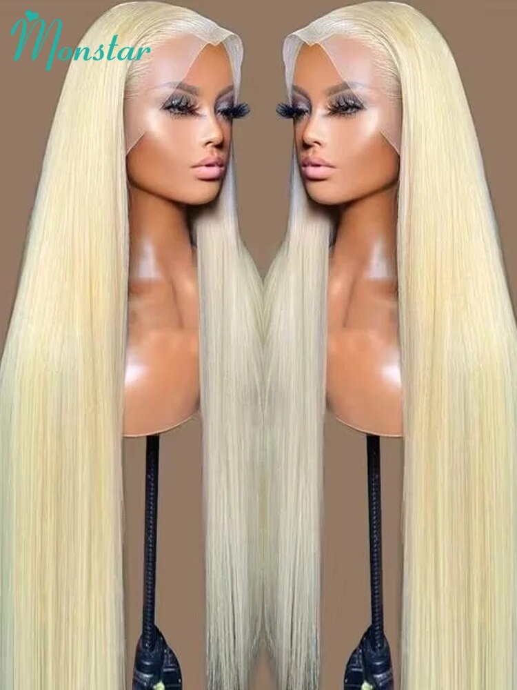 Perruque-Lace-Front-Wig-br-silienne-naturelle-lisse-blond-miel-360-613-13x4-13x6-transparente-pour