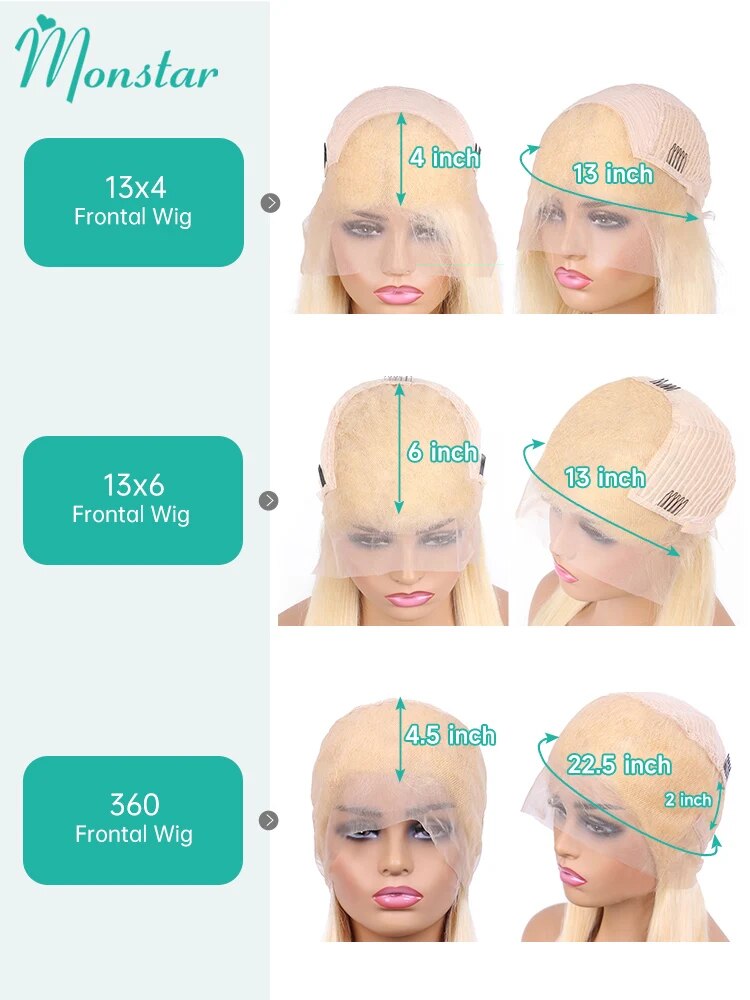 Perruque-Lace-Front-Wig-br-silienne-naturelle-lisse-blond-miel-360-613-13x4-13x6-transparente-pour