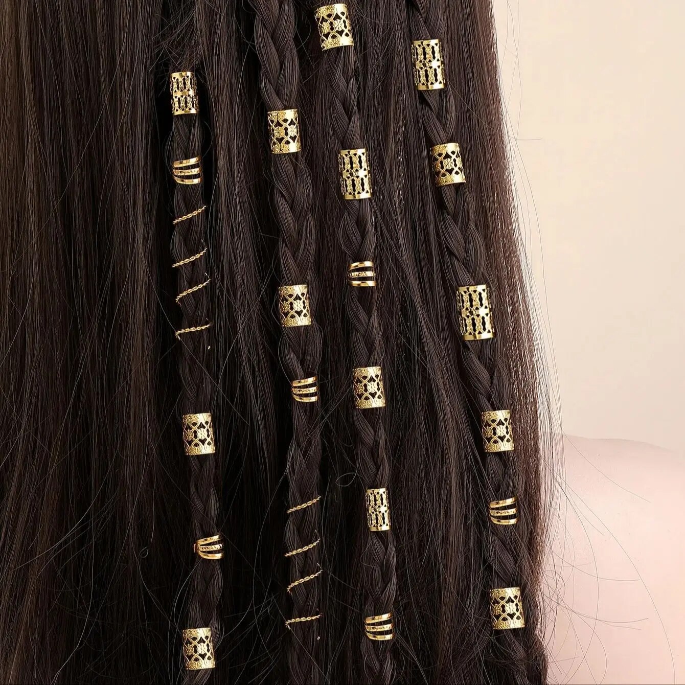 Anneau de cheveux amissié, 90 pièces, perles de dreadlocks, anneaux de tresse, pinces, serrures de redoute, tressage de cheveux, mancommuniste en métal, décoration/accessoires