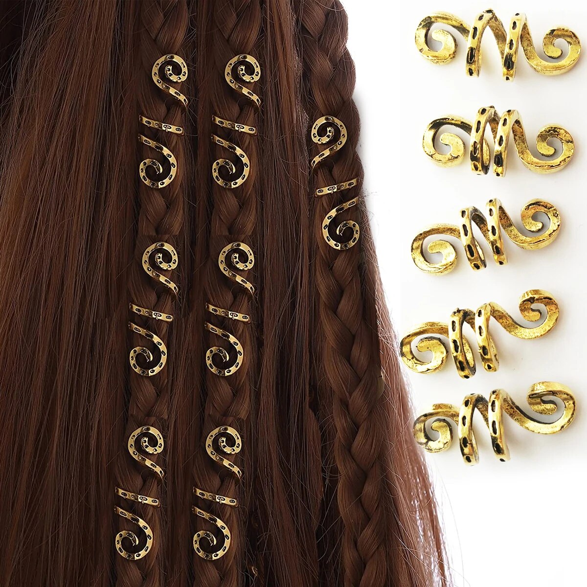 Breloques-en-spirale-viking-or-argent-tresses-de-cheveux-dreadlock-redoute-perles-clips-mancommuniste-matiques-accessoires
