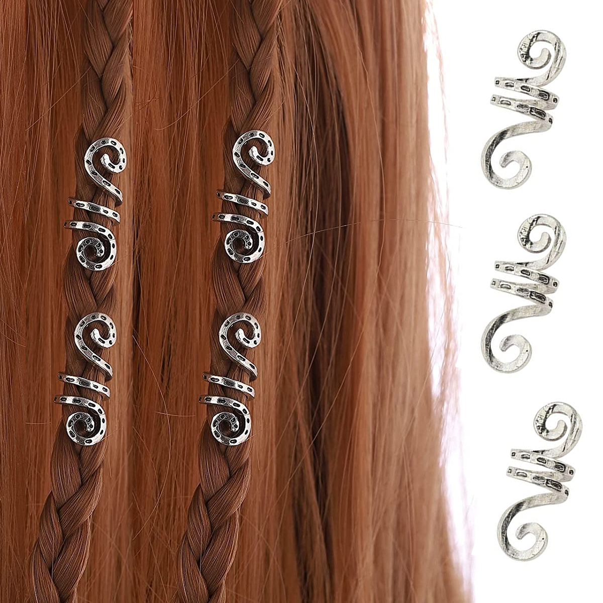 Breloques-en-spirale-viking-or-argent-tresses-de-cheveux-dreadlock-redoute-perles-clips-mancommuniste-matiques-accessoires