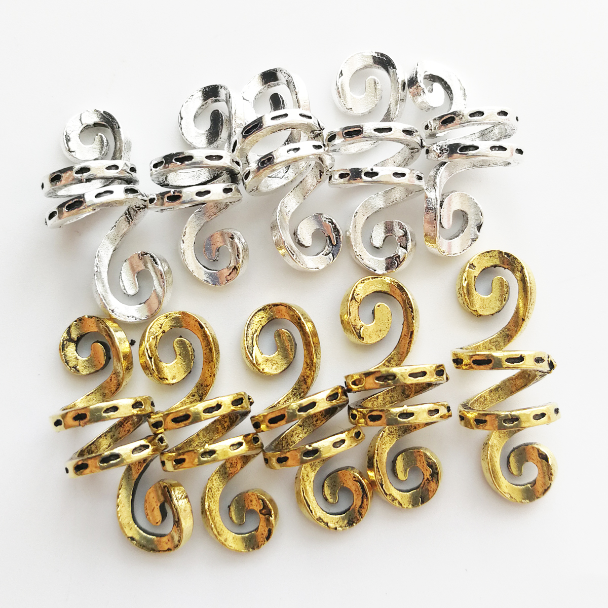 Breloques-en-spirale-viking-or-argent-tresses-de-cheveux-dreadlock-redoute-perles-clips-mancommuniste-matiques-accessoires