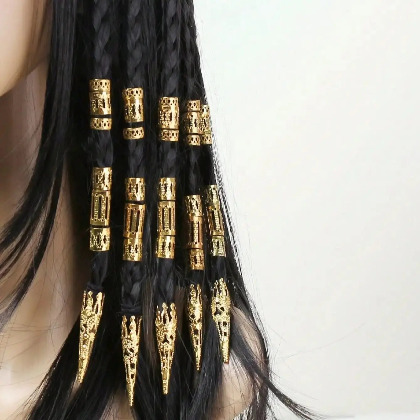 Anneaux de tressage de cheveux de perles de BLODreadlocks personnalisés, pinces à cheveux, serrures d\'effroi, décoration de mancommuniste, accessoires, 50 pièces