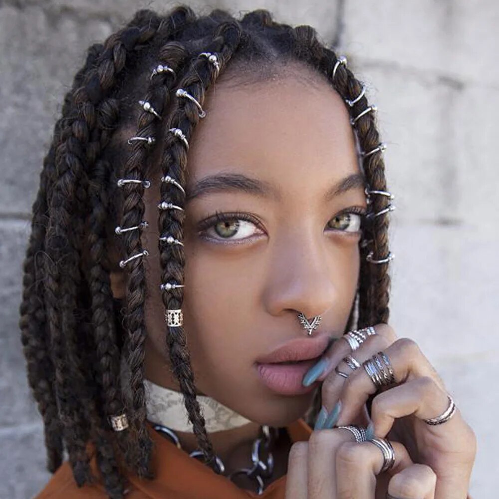 Viking-LOC-Bijoux-de-cheveux-en-perles-tress-es-pingle-cheveux-clip-vintage-or-argent-document