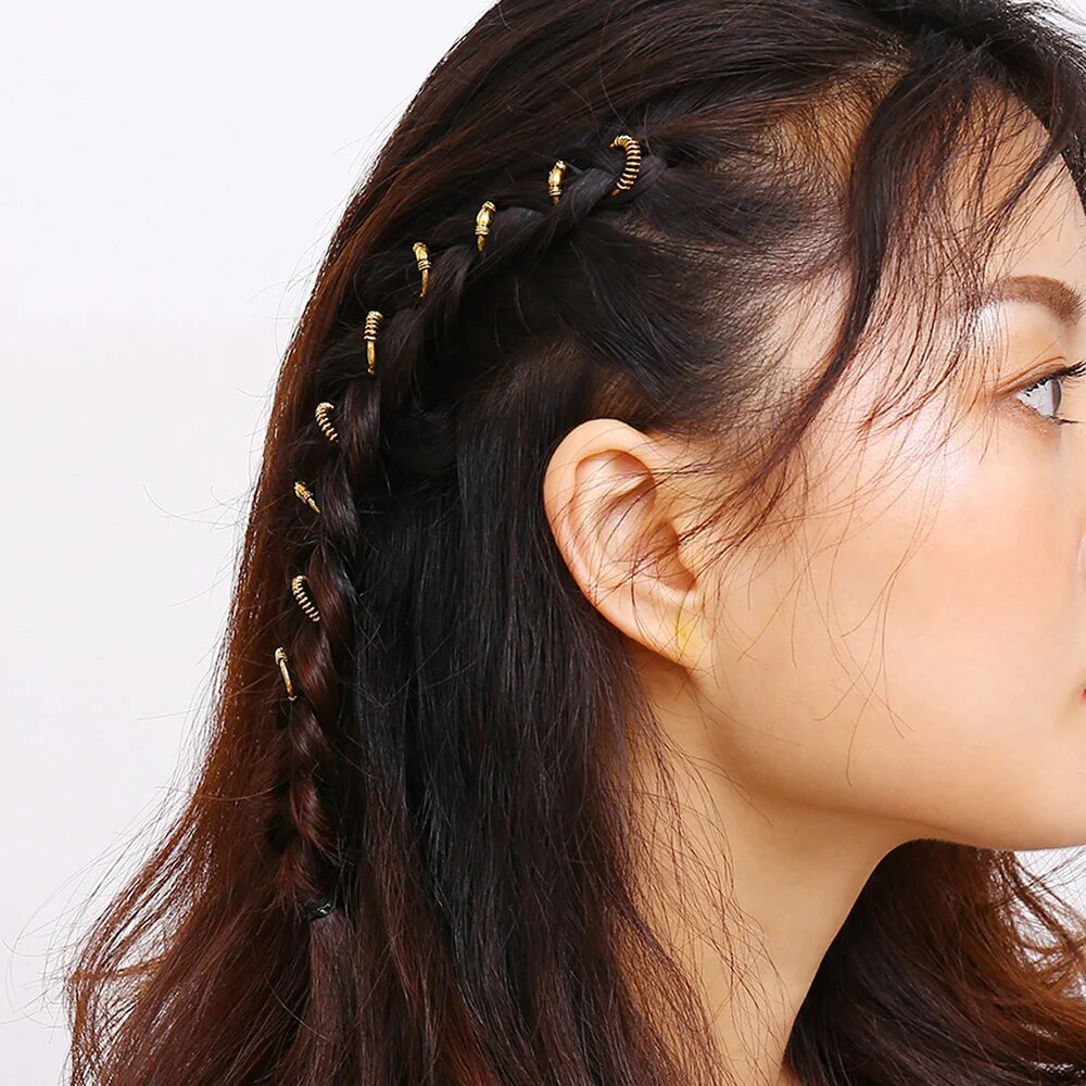 Viking-LOC-Bijoux-de-cheveux-en-perles-tress-es-pingle-cheveux-clip-vintage-or-argent-document