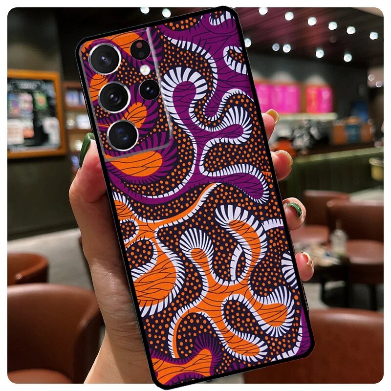 Coque-en-silicone-imprim-tissu-de-style-africain-pour-Samsung-Galaxy-S23-S22-Ultra-S21-S20