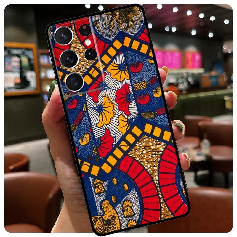 Coque-en-silicone-imprim-tissu-de-style-africain-pour-Samsung-Galaxy-S23-S22-Ultra-S21-S20