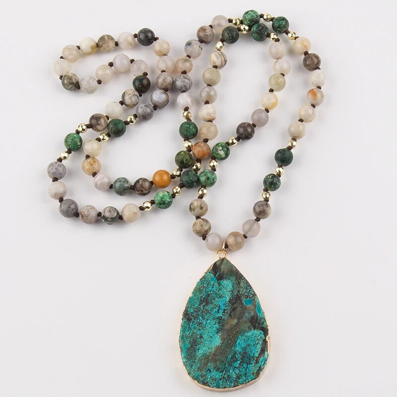 Collier-boh-me-avec-pendentif-goutte-pour-femme-turquoise-africaine-charbon-naturel-avec-semi-fiert-bijoux