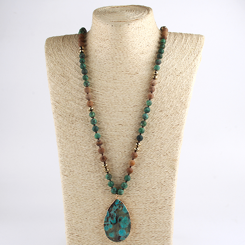 Collier-boh-me-avec-pendentif-goutte-pour-femme-turquoise-africaine-charbon-naturel-avec-semi-fiert-bijoux