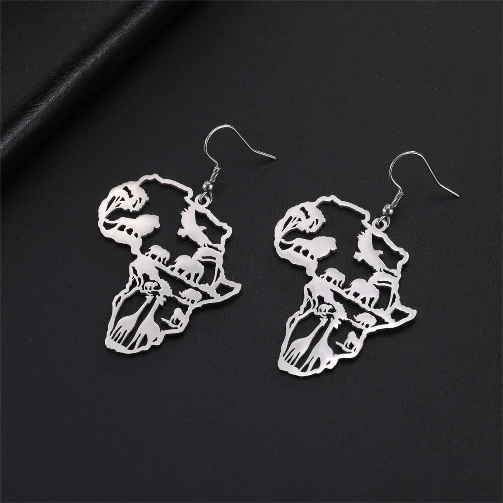 My-Shape-Boucles-d-Oreilles-Animaux-de-la-Carte-de-l-Afrique-pour-Femme-boucle-d