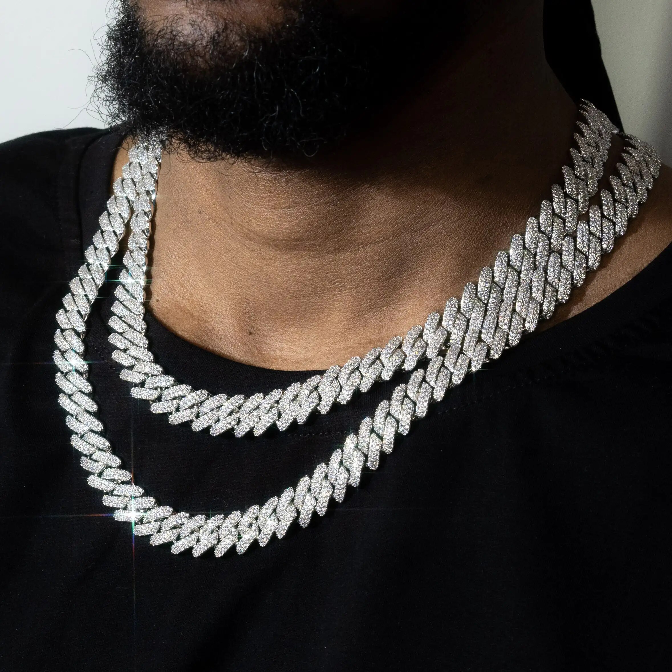 Collier à maillons cubains pour hommes, Hip Hop, 5A + Bling, glacé, exquis, bijoux de fête des pères, cadeau de mode pour mari, biscuits