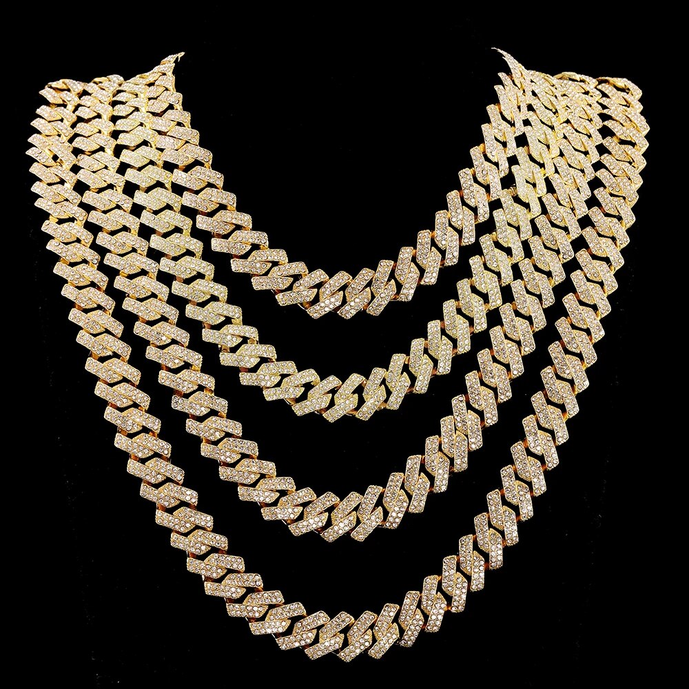 Collier-maillons-cubains-pour-hommes-Hip-Hop-5A-Bling-glac-exquis-bijoux-de-f-te-des