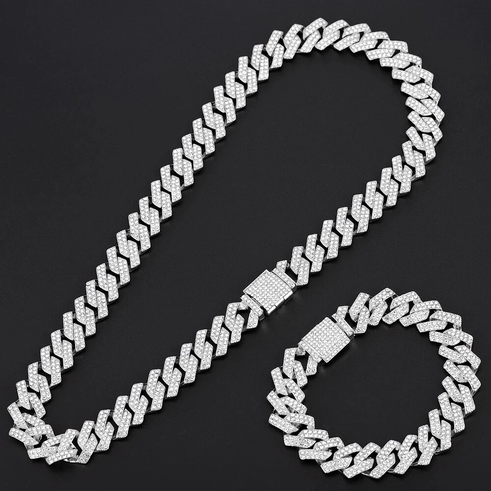 Collier-maillons-cubains-pour-hommes-Hip-Hop-5A-Bling-glac-exquis-bijoux-de-f-te-des