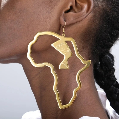 Boucles-d-Oreilles-D-esse-Isis-Prairie-en-Acier-Inoxydable-gyptien-Reine-Nefertiti-Carte-Africaine-Bijoux