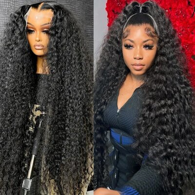 Perruque-Deep-Wave-Frmetals-pour-femme-cheveux-humains-boucl-s-pr-pil-s-dentelle-transparente-HD