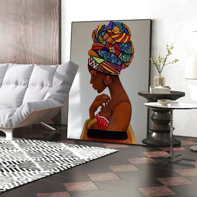 Peinture-sur-toile-de-figure-abstraite-pour-la-d-coration-int-rieure-portrait-de-femmes-africaines