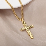 Colliers-en-acier-inoxydable-pour-hommes-et-femmes-arbre-croix-pr-sidence-document-en-or-pendentif