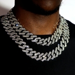 Collier-cha-ne-cubaine-pour-hommes-et-femmes-Punk-Hip-Hop-strass-glac-cristal-scintillant-lien