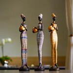 SAAKAR-Statue-noire-peinte-en-r-sine-pour-la-d-coration-de-la-maison-femme-africaine