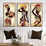 Peinture-sur-toile-de-femme-noire-africaine-ethnique-art-mural-vintage-impressions-de-figures-d-coration