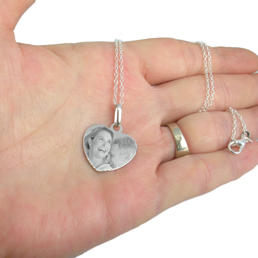 Pendentif coeur argent gravé