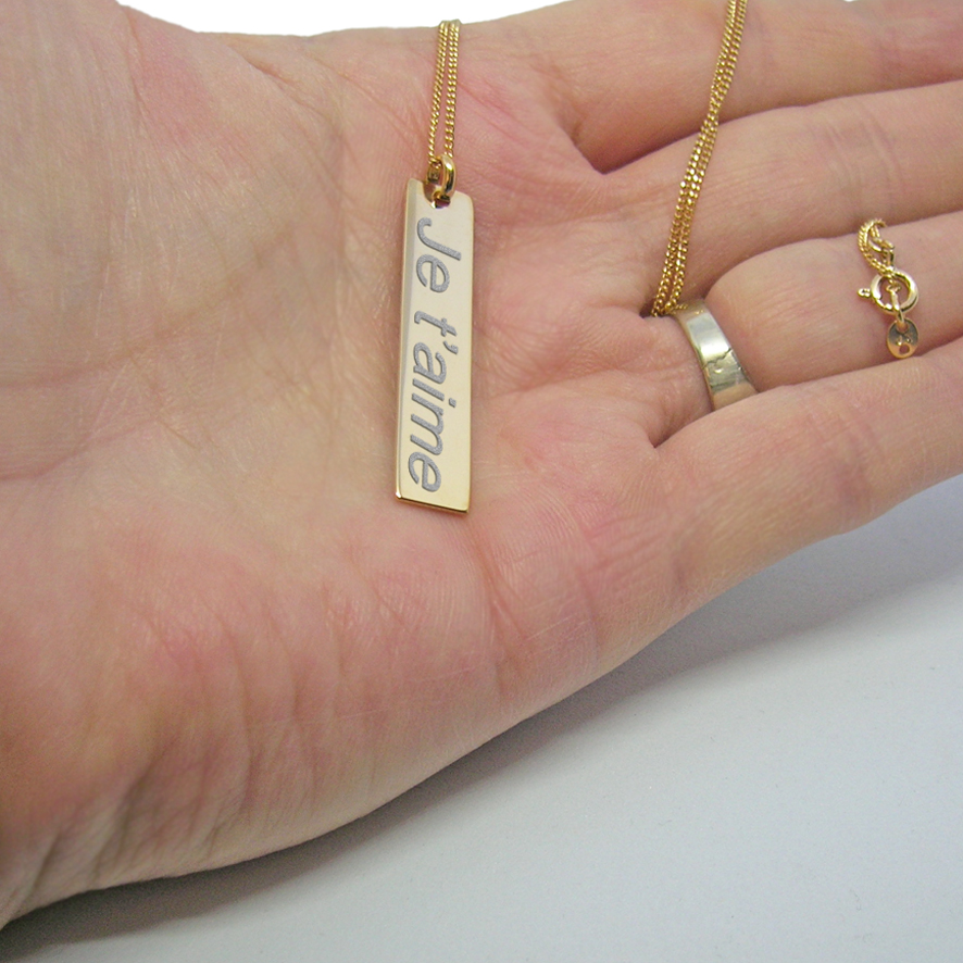 Collier barrette gravure prénom