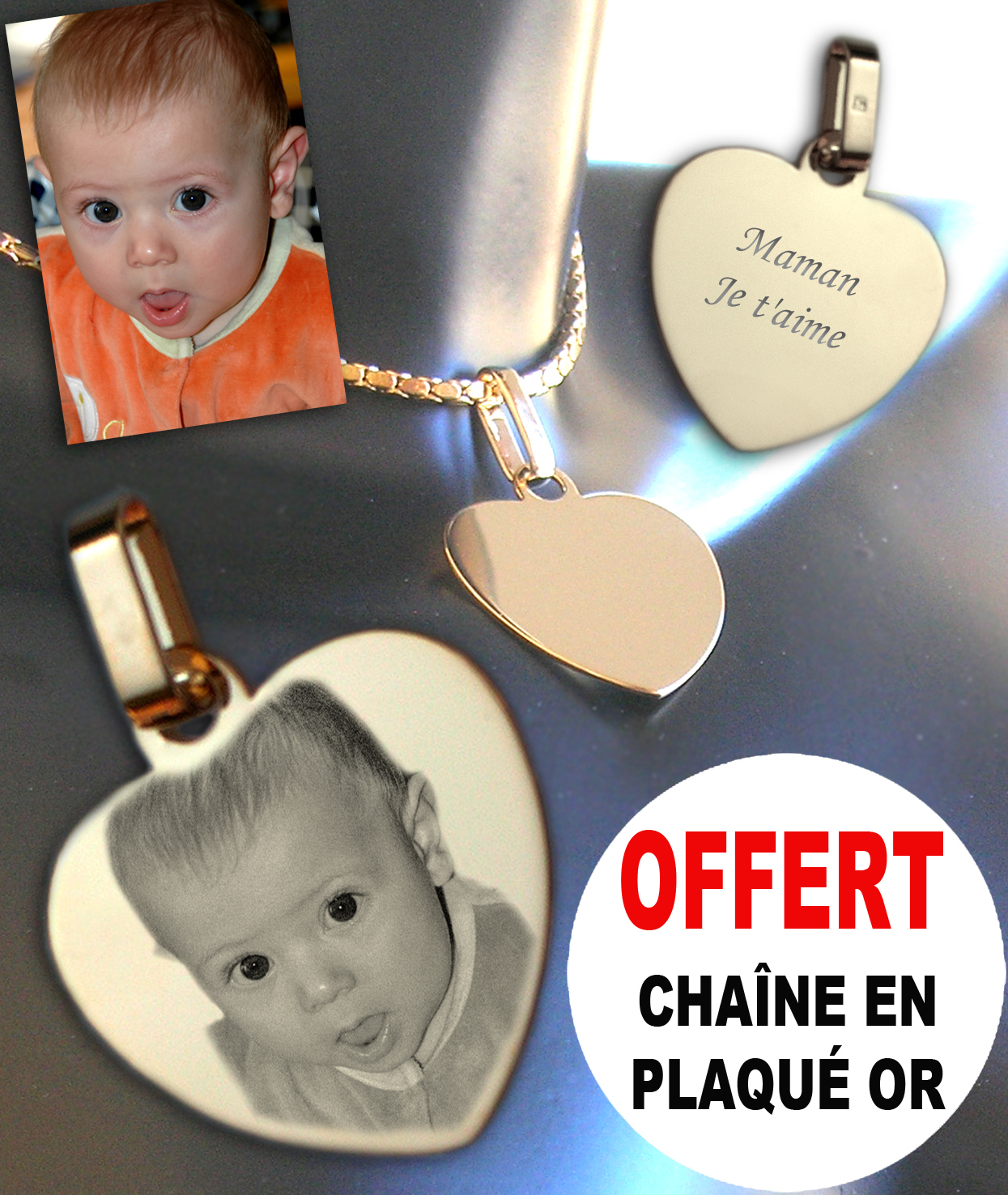 Bijou collier coeur personnalisé
