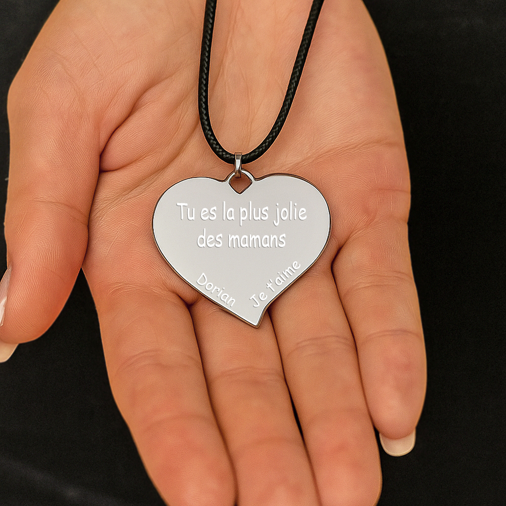 Collier coeur personnalisé avec gravure