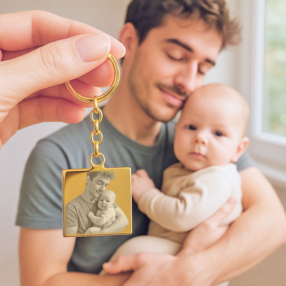 Photo gravure sur porte-clés