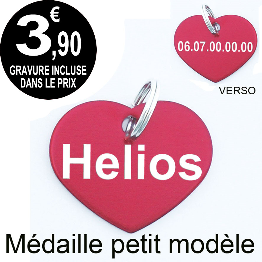 medaille animal coeur chat