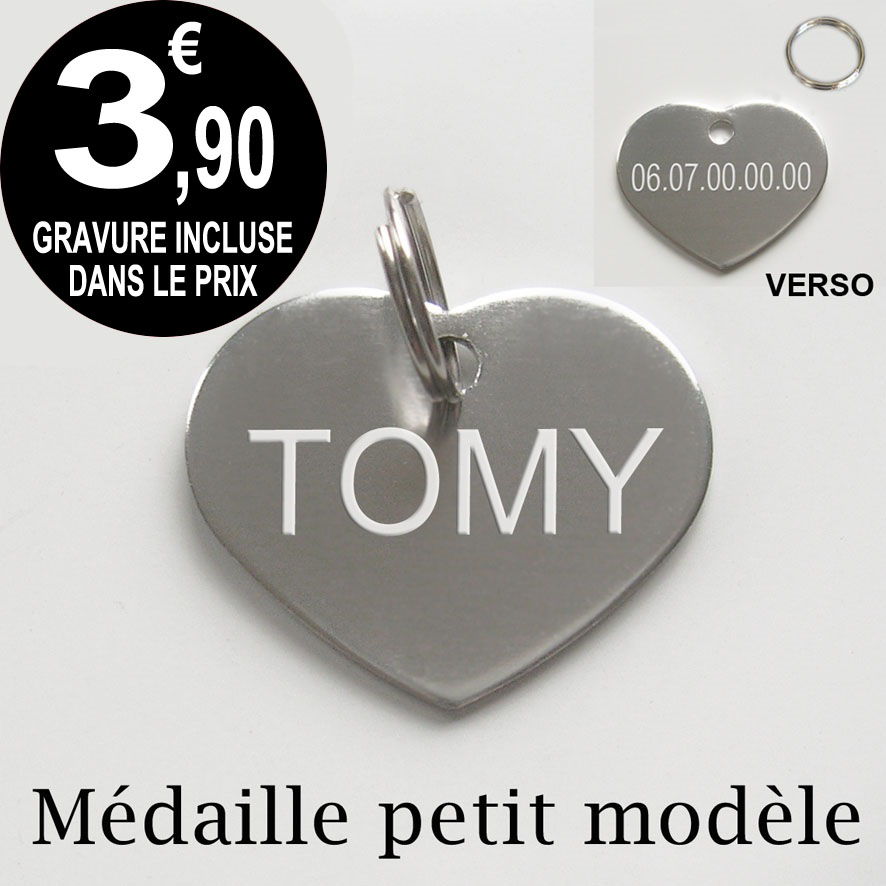 medaille chat coeur identité