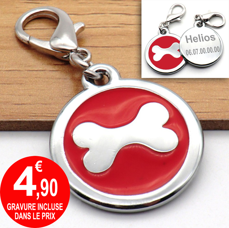 Medaille os gravé rouge