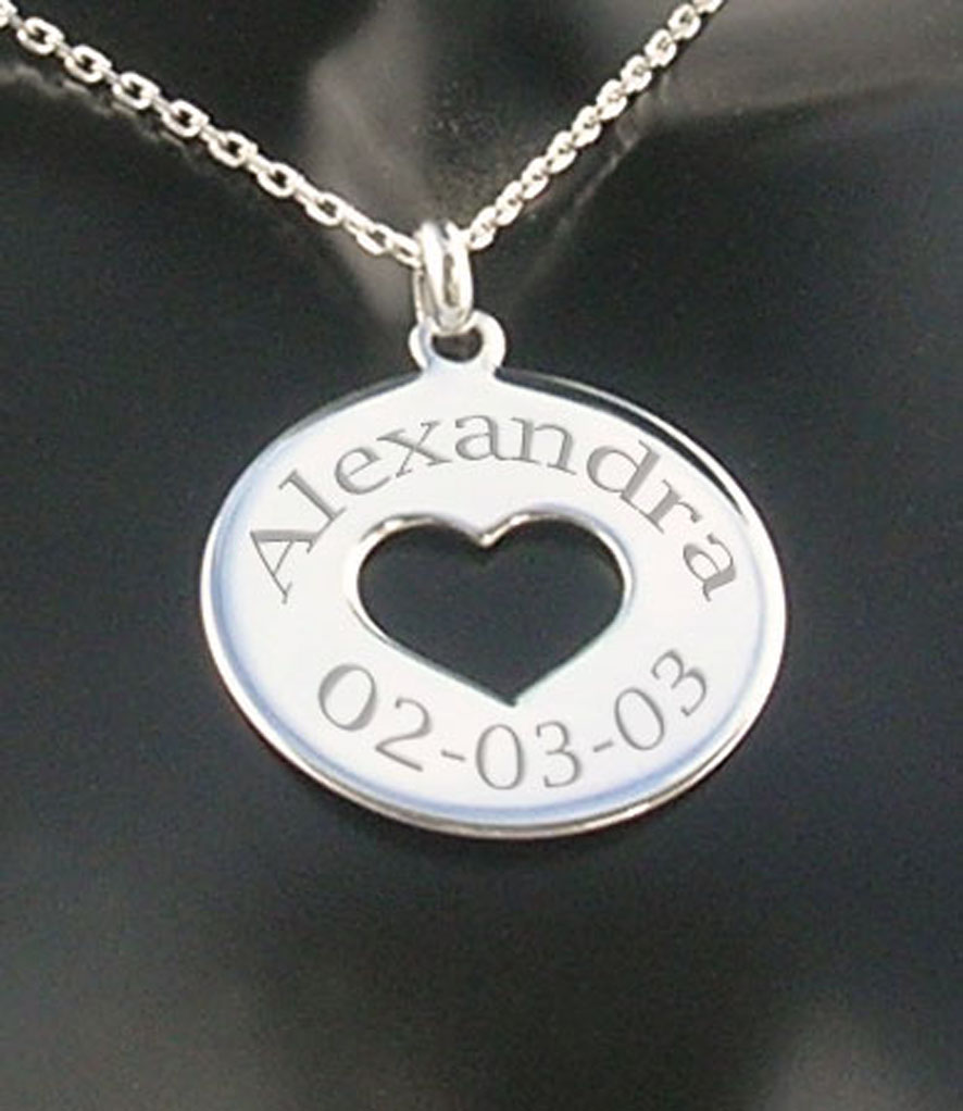 coeur troue argent