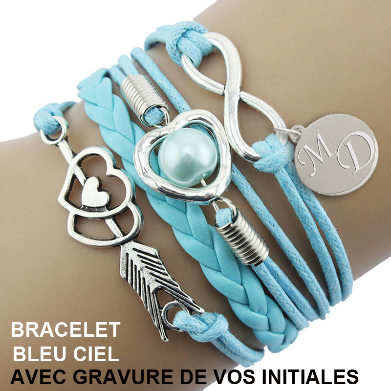 Bracelet chainette initiale personnalisé enfant
