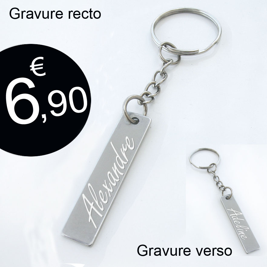 Porte clé gravée coordonnées