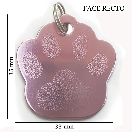 Gravure médaille patte chien