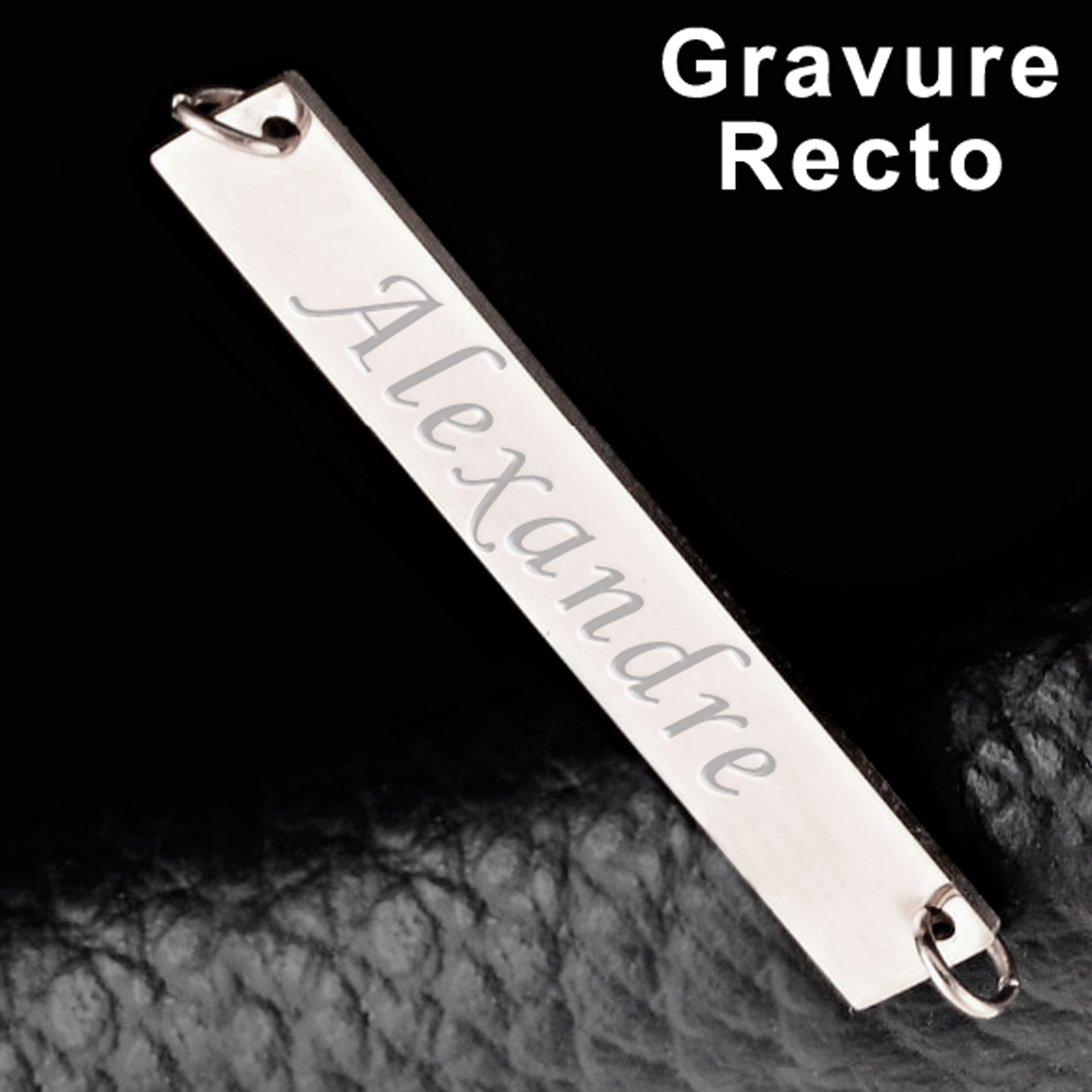 Collier rectangle femme gravure date