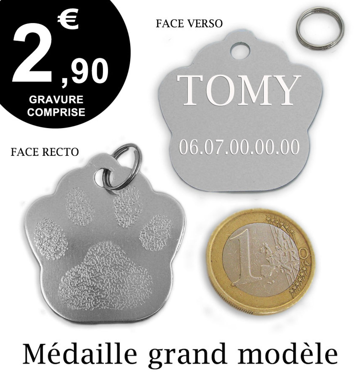 Plaque D'identité Pour Chien - Médaille Chien Personnalisée - Foto 6