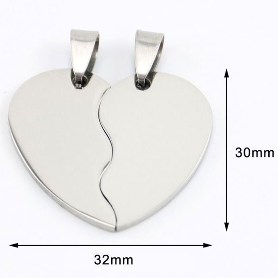 Gravure personnalisée sur pendentif coeur sécable 9,90€