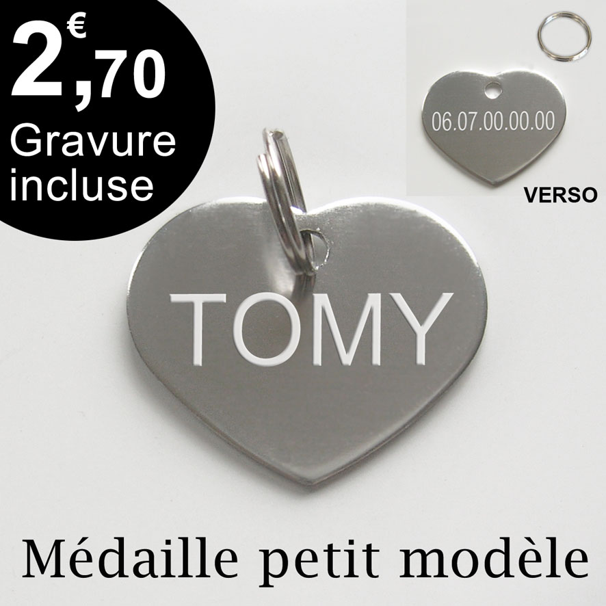 medaille chat coeur identité