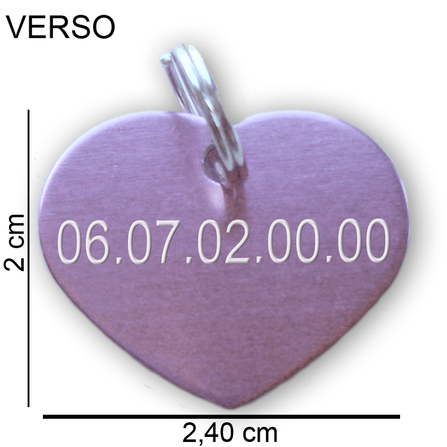MEDAILLE PETIT COEUR ROSE GRAVURE