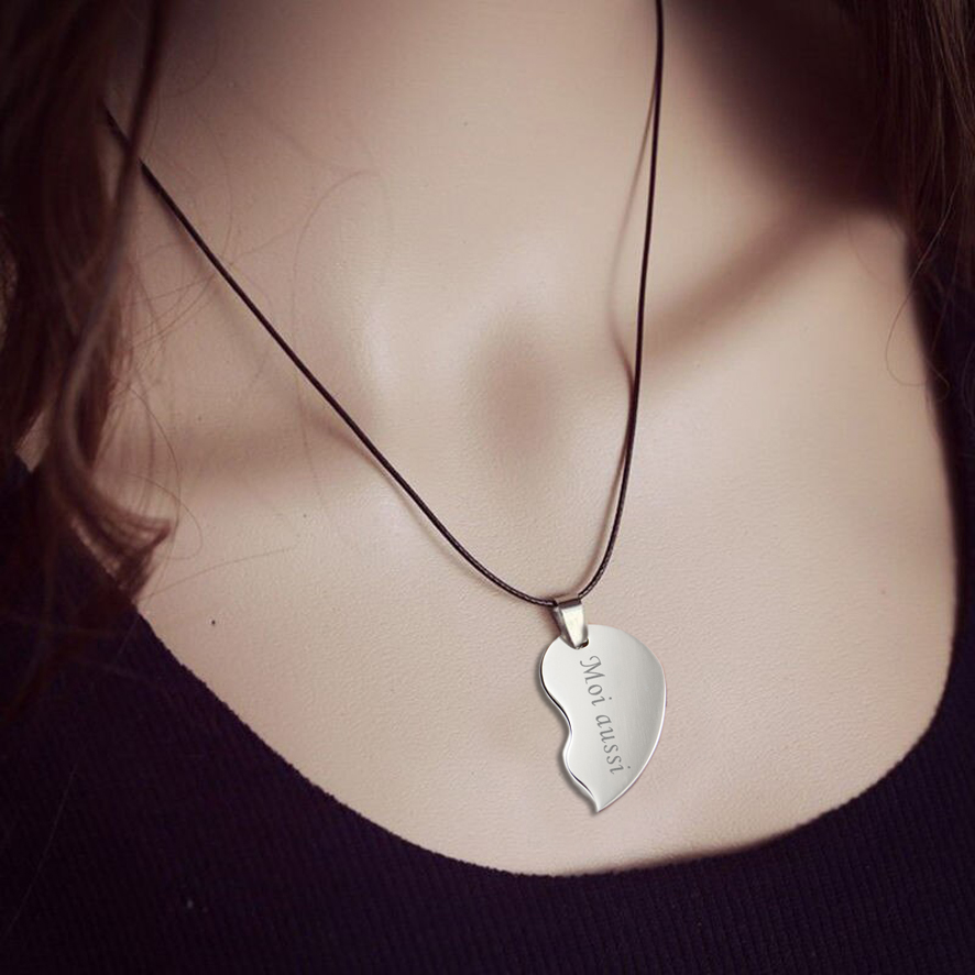 Collier coeur sécable cadeau maman