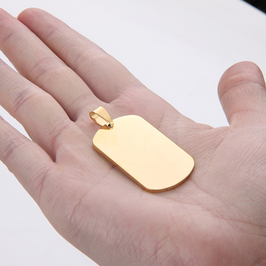 Pendentif personnalisable acier doré