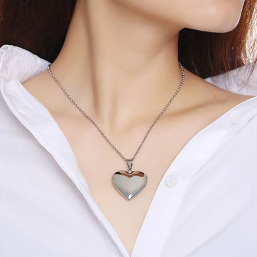 Collier avec coeur qui souvre insert photo