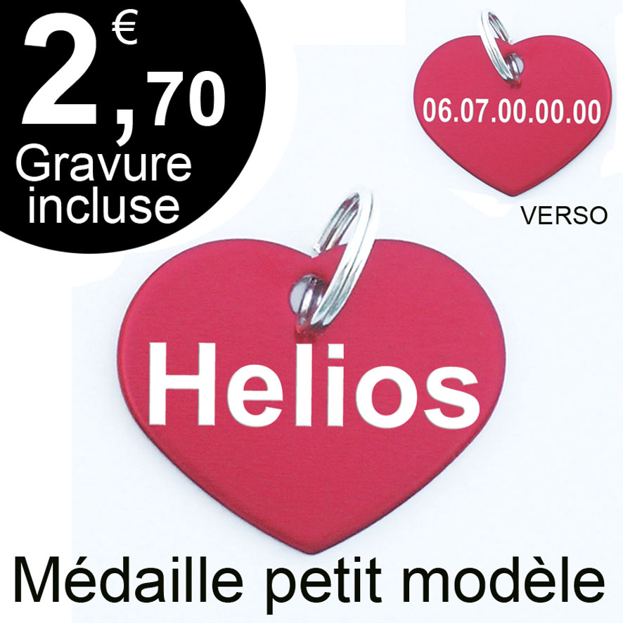 medaille animal coeur chat
