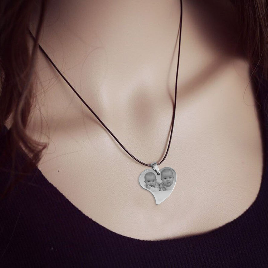 Collier coeur personnalisé et gravé